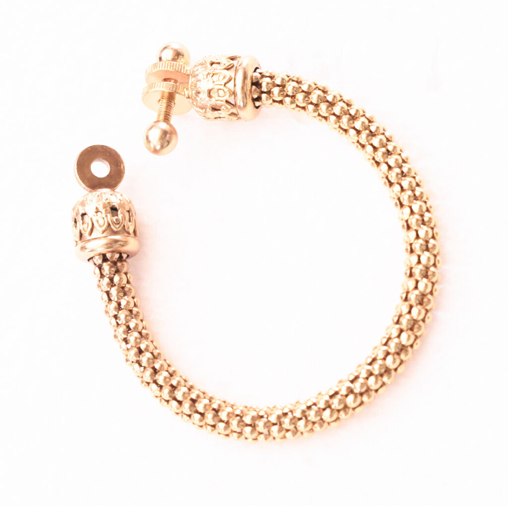 Bracciale Dorato Oro 14 KT Chiusura a Vite