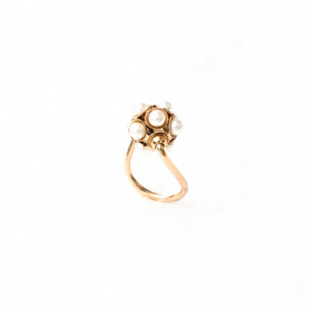 Anello con sfera perle d'imitazione