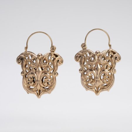 Orecchini Creola Donna: Eleganza Araldica Dorata 14K