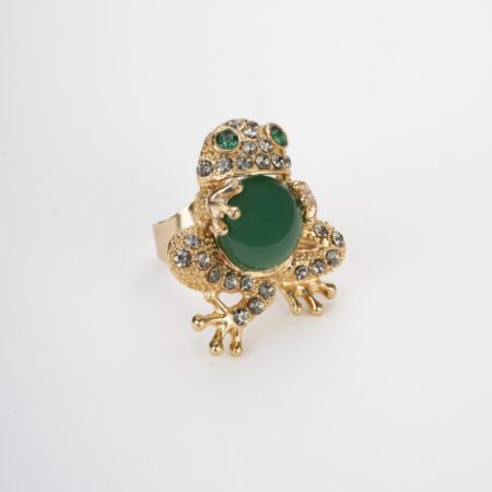 Elegante anello con rana verde: design originale