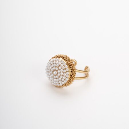 Anello cuscino di perle anticato