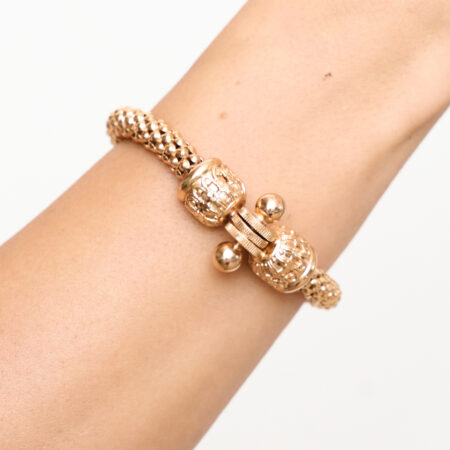 Bracciale Dorato Oro 14 KT Chiusura a Vite - 18 cm