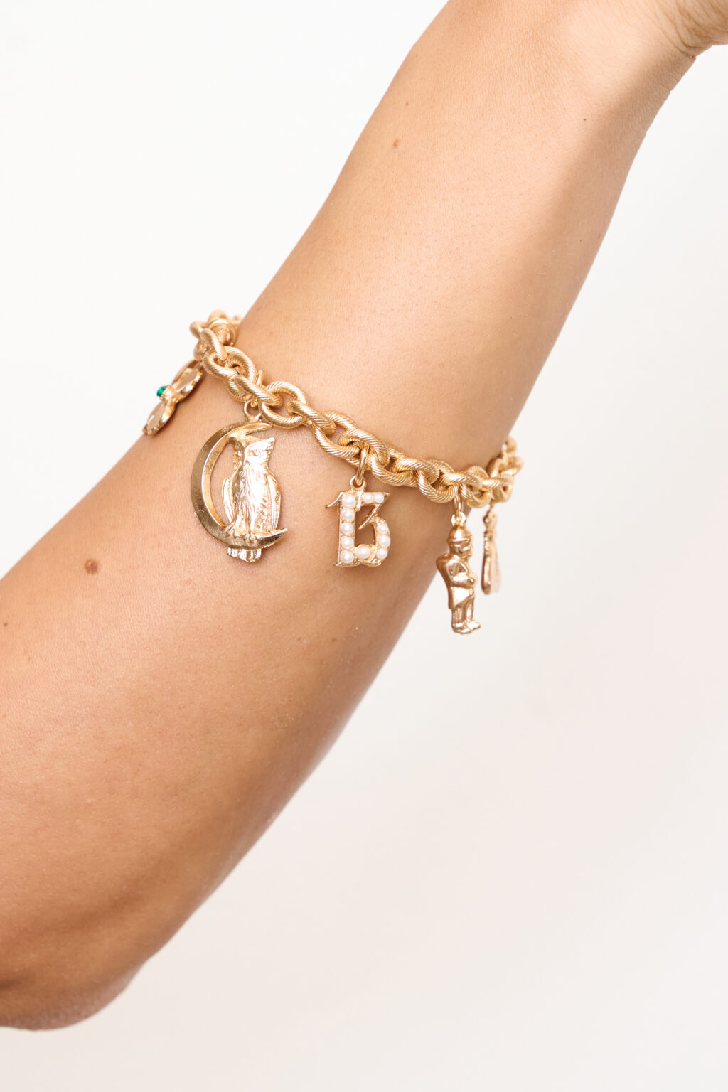 Women's chain bracelet with charms pendants