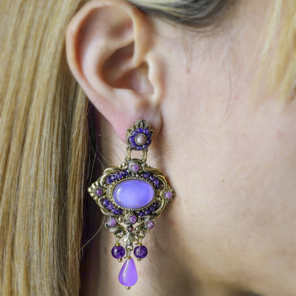 “Baroque and Nature” Earrings: The Purple Enigma